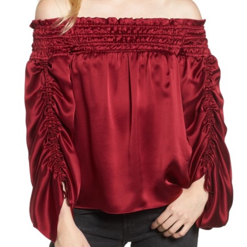 Parker Adriatic Blue Silk Strapless Blouse -NWT